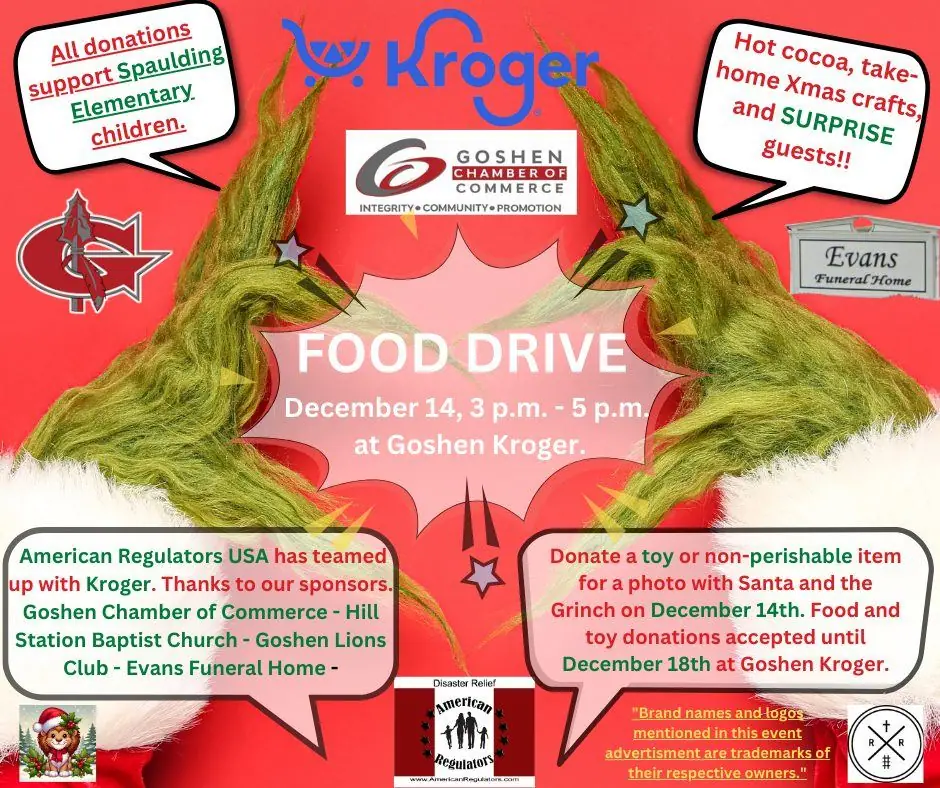 American Regulators USA has teamed with Kroger to support the holiday food drive.
